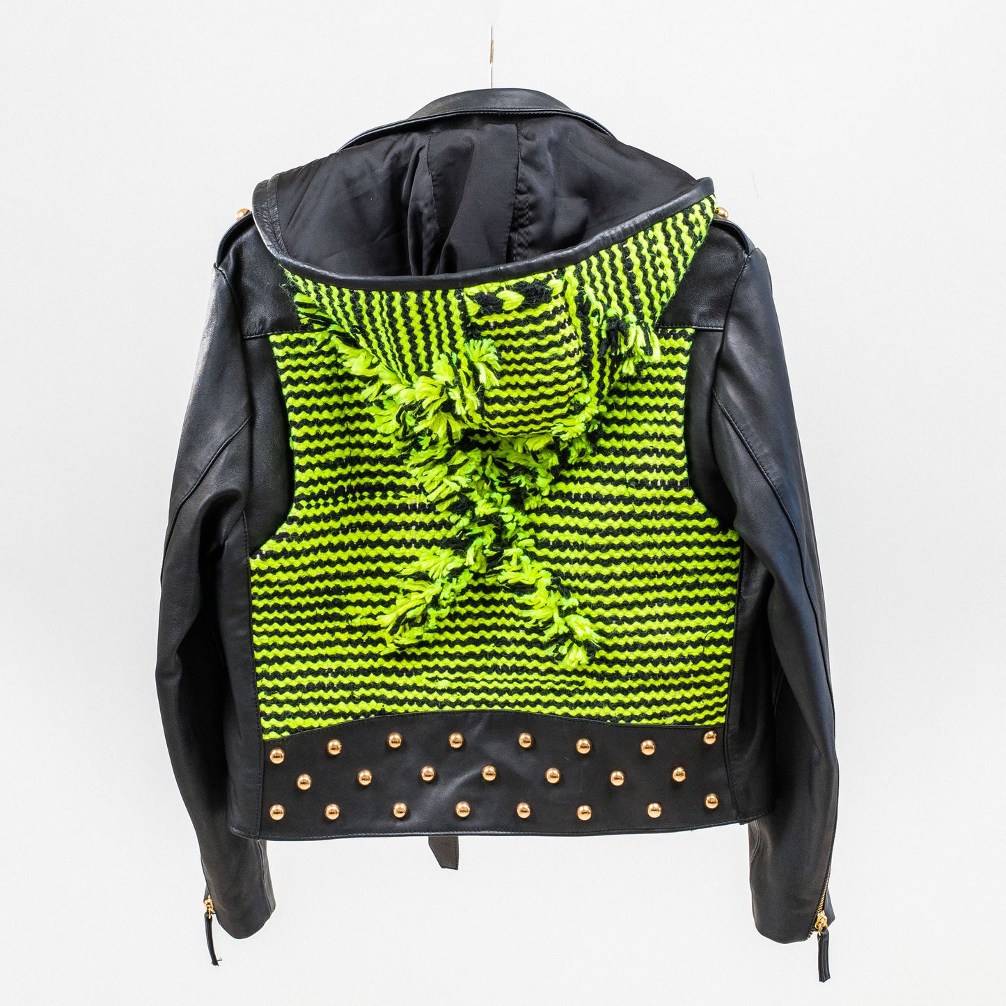 Aino Heiniö, nahkatakki, musta/neon
