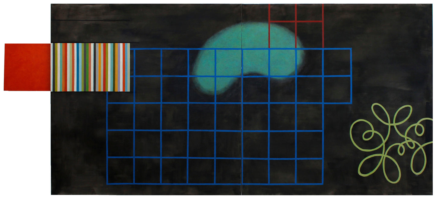Merja Heino, Patio ja Uima-allas, 2019, 120 x 240 cm + 30x30 cm