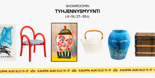 Showroomin tyhjennysmyynti la–su 27.–28.6.