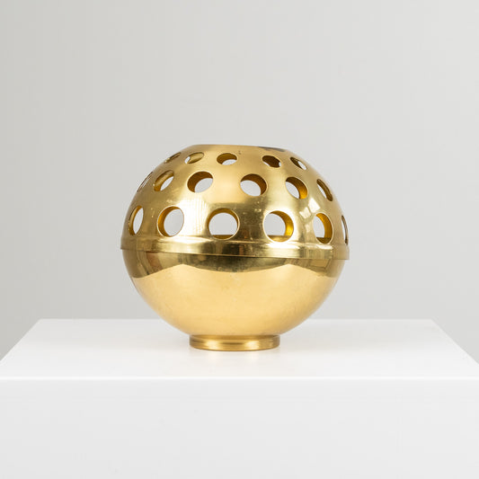 Aarikka messinkinen tuikkuteline, pallo