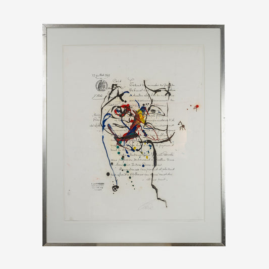 Jørgen Greve, vesiväri dokumentille, 88 x 72 cm