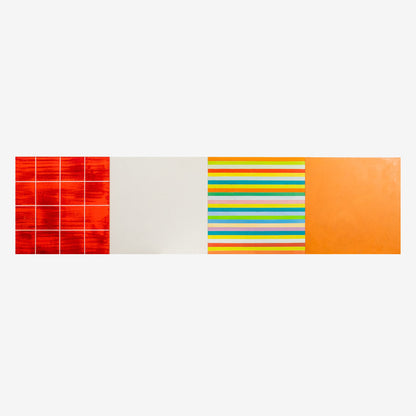 Merja Heino, Hehkuvan punainen - Glowing Red, 30 x 120 x 4 cm