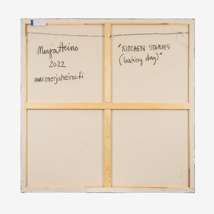 Merja Heino, Kitchen Stories - Baking Day, 120 x 120 cm